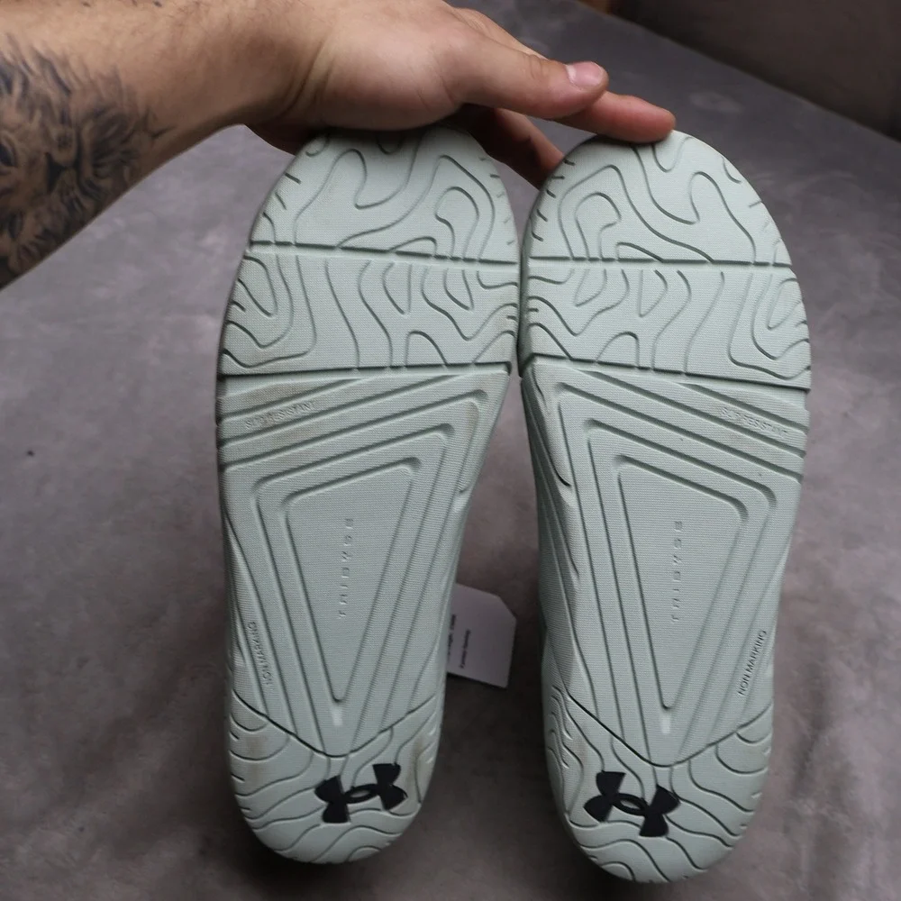 Under Armour Mens 9 Deck Boots Green Charged Shoreman Storm Proof Slip On NWD